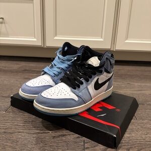 Jordan High-Top Sneakers in Blue and White